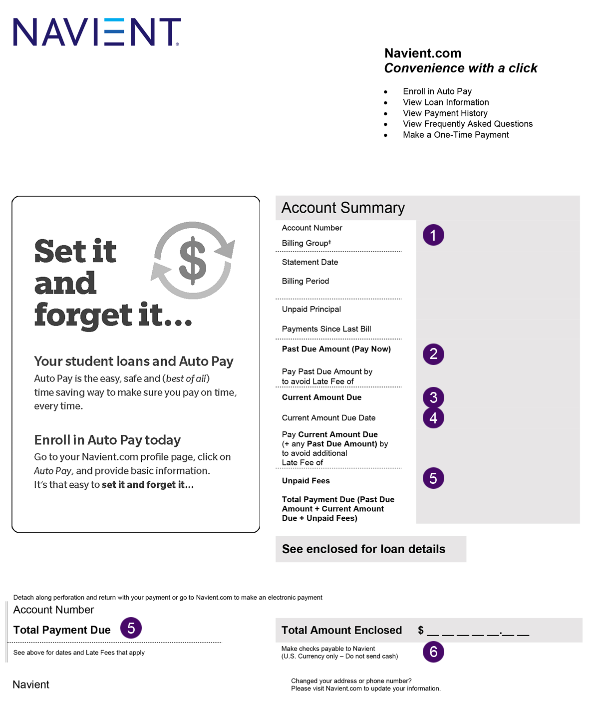 federal loan statement front